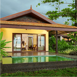 Pool bar with ocean view